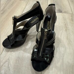 Michael Kors women’s patent leather sandal, size 9 1/2M, 3 1/2” heel.